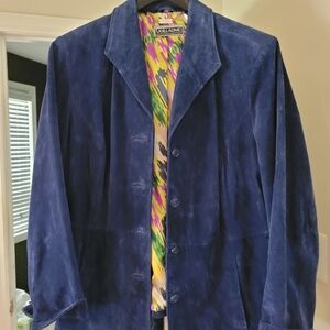 Guillaume Blue Suade Jacket. 1X